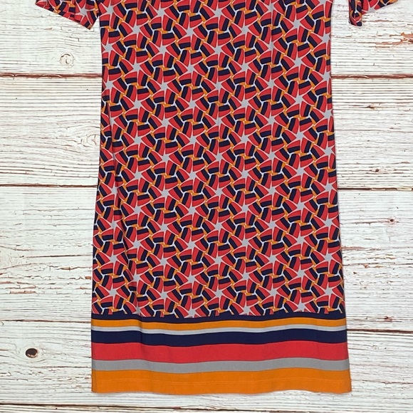 Taylor Geometric Floral Print Short Sleeve Shift Dress Sz 8 - Picture 4 of 12